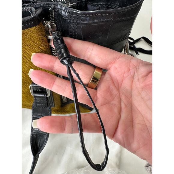 Philip Lim Pashli Crocodile Embossed Leather and Calf Hair Satchel Bag - Picture 5 of 16